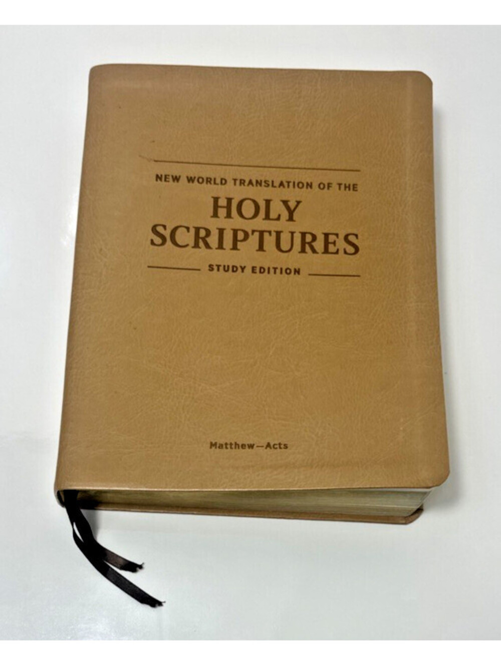 JW New World Translation Study Bible Matthew-Acts 2019 Tan Leather nwtsty1-E New